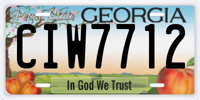 GA license plate CIW7712