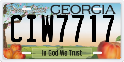 GA license plate CIW7717