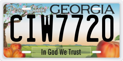 GA license plate CIW7720