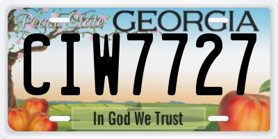 GA license plate CIW7727