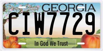 GA license plate CIW7729