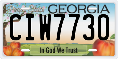 GA license plate CIW7730