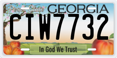 GA license plate CIW7732