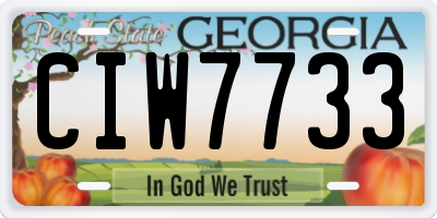 GA license plate CIW7733