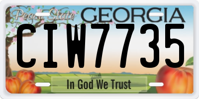 GA license plate CIW7735