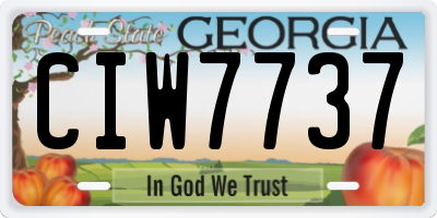 GA license plate CIW7737