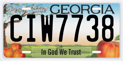 GA license plate CIW7738
