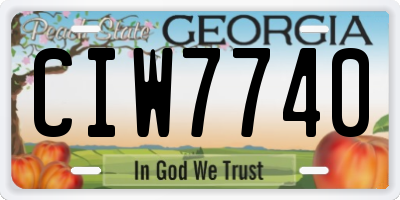 GA license plate CIW7740