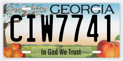 GA license plate CIW7741
