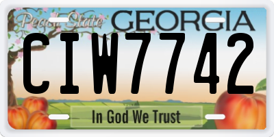 GA license plate CIW7742