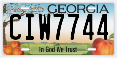 GA license plate CIW7744