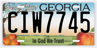 GA license plate CIW7745