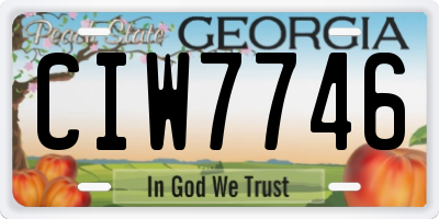GA license plate CIW7746