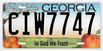 GA license plate CIW7747