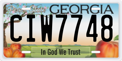 GA license plate CIW7748