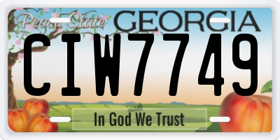 GA license plate CIW7749