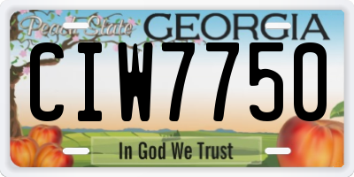 GA license plate CIW7750