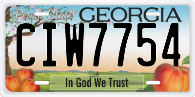 GA license plate CIW7754