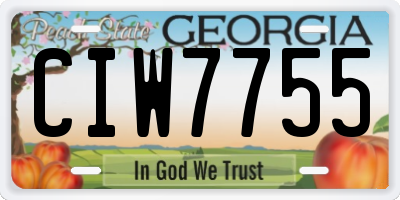 GA license plate CIW7755