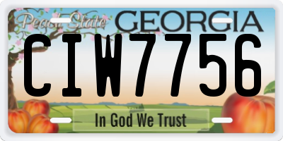 GA license plate CIW7756