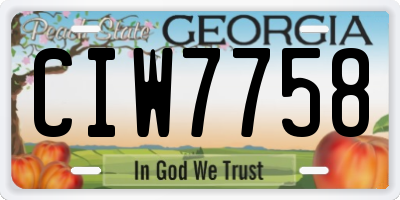 GA license plate CIW7758