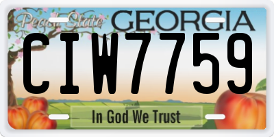 GA license plate CIW7759