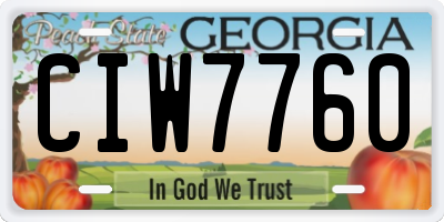GA license plate CIW7760