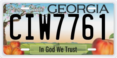 GA license plate CIW7761