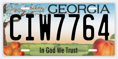 GA license plate CIW7764