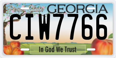 GA license plate CIW7766