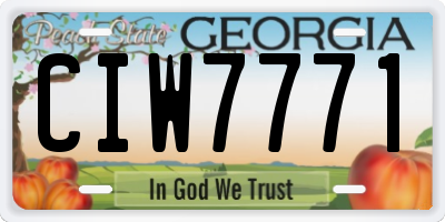 GA license plate CIW7771