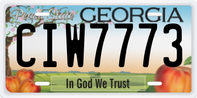 GA license plate CIW7773