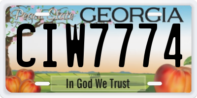 GA license plate CIW7774