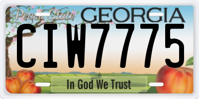 GA license plate CIW7775