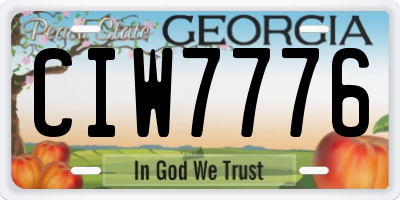 GA license plate CIW7776