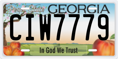 GA license plate CIW7779
