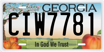 GA license plate CIW7781