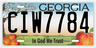 GA license plate CIW7784