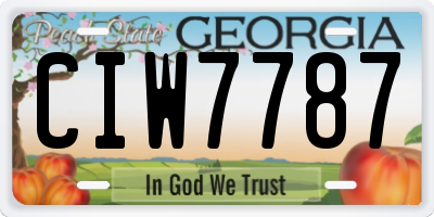 GA license plate CIW7787