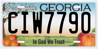 GA license plate CIW7790
