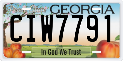 GA license plate CIW7791