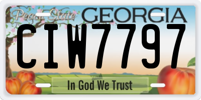 GA license plate CIW7797