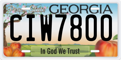 GA license plate CIW7800