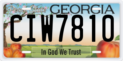 GA license plate CIW7810
