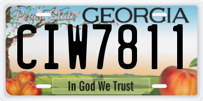 GA license plate CIW7811