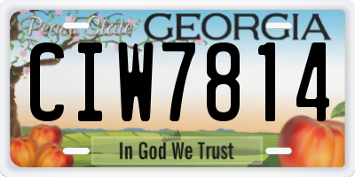 GA license plate CIW7814