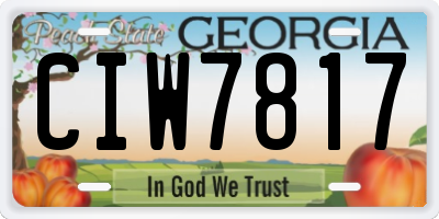 GA license plate CIW7817