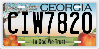 GA license plate CIW7820