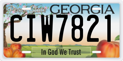 GA license plate CIW7821