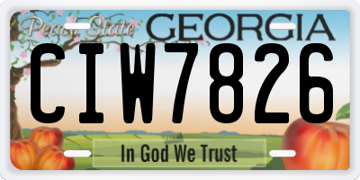 GA license plate CIW7826